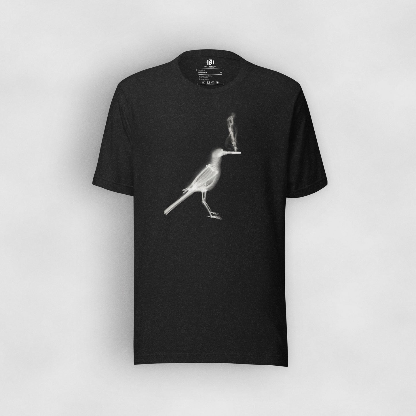 Men's black graphic tee | Bird smoking