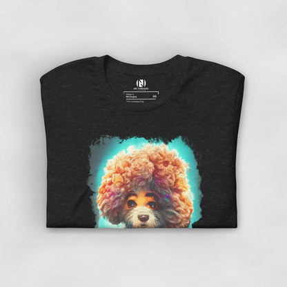 Men's black graphic tee | Dog being a DJ